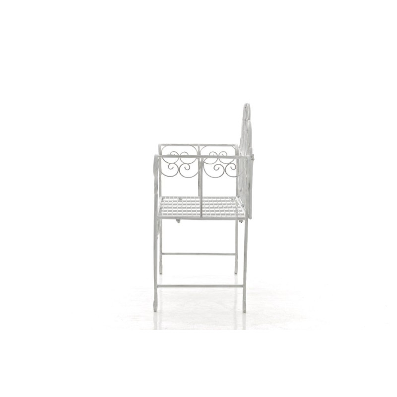 Banc de jardin Minna, blanc antique