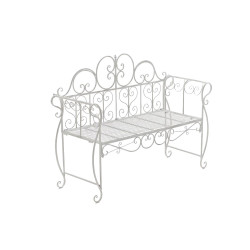 Banc de jardin Minna, blanc antique
