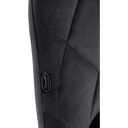 Lot de 2 tabourets de bar Lazio en velours gris foncé chromé