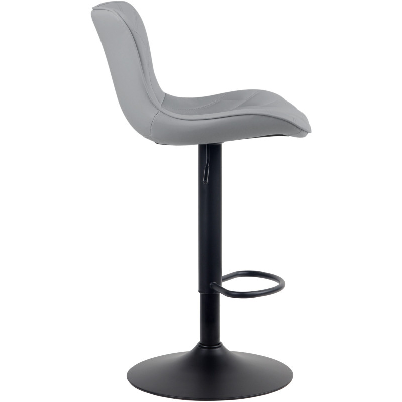Tabouret de bar Linus en cuir artificiel gris