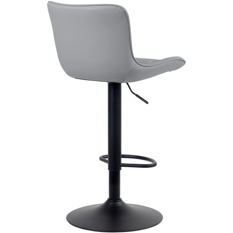 Tabouret de bar Linus en cuir artificiel gris