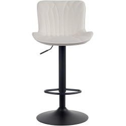 Tabouret de bar en velours Linus crème
