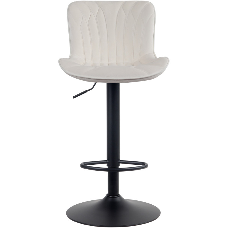 Tabouret de bar en velours Linus crème