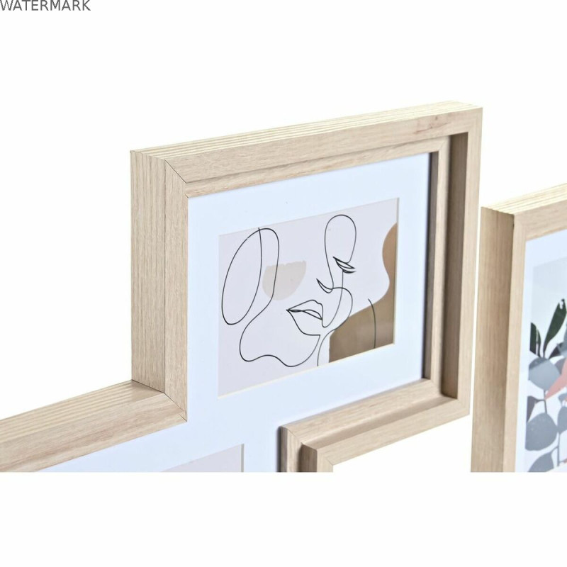 Porte photos mural DKD Home Decor Urban Verre Naturel Multicouleur Bois MDF (40 x 1,5 x 50 cm)