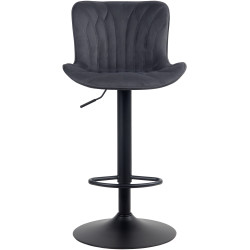 Tabouret de bar en velours Linus noir