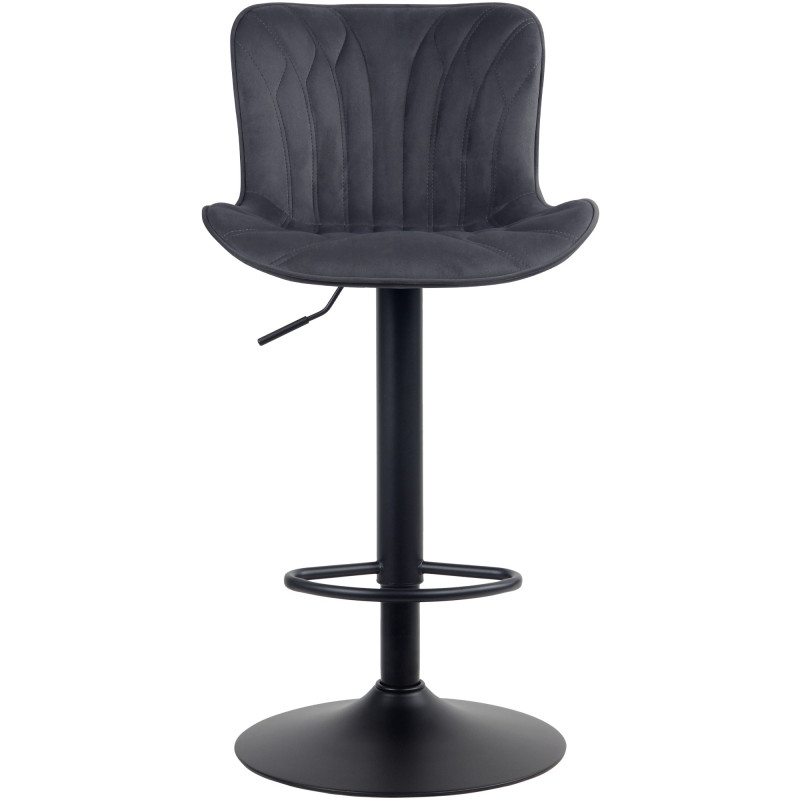 Tabouret de bar en velours Linus noir