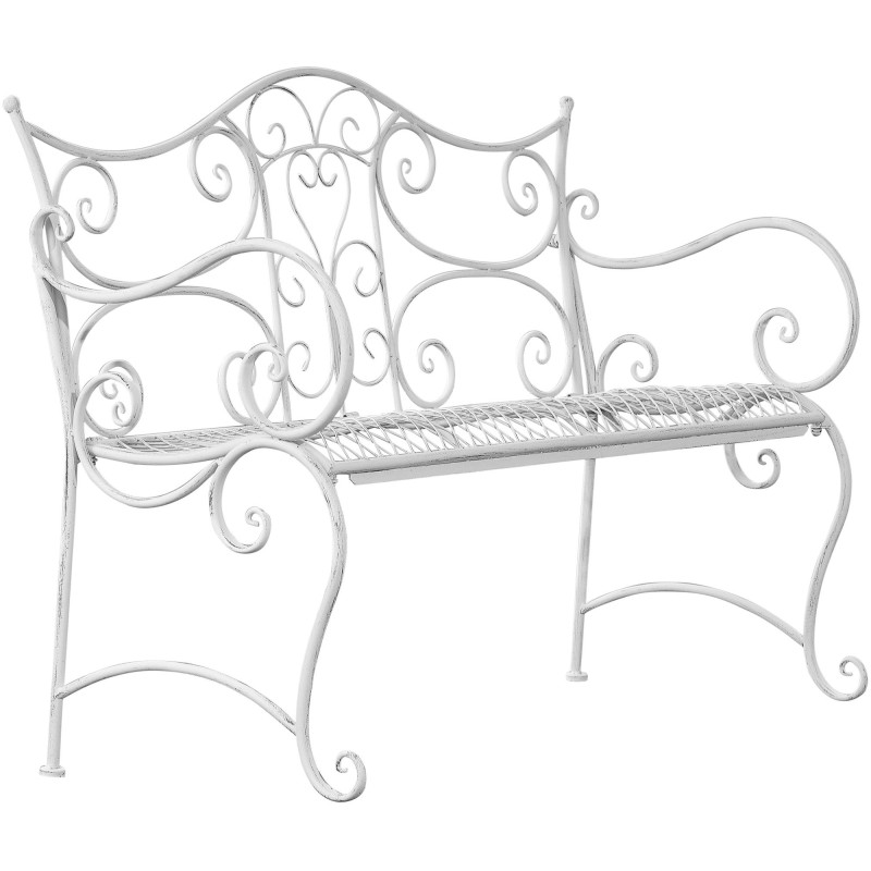 Banc de jardin Tara blanc antique