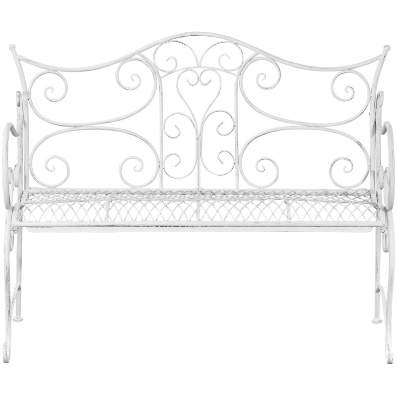 Banc de jardin Tara, blanc antique