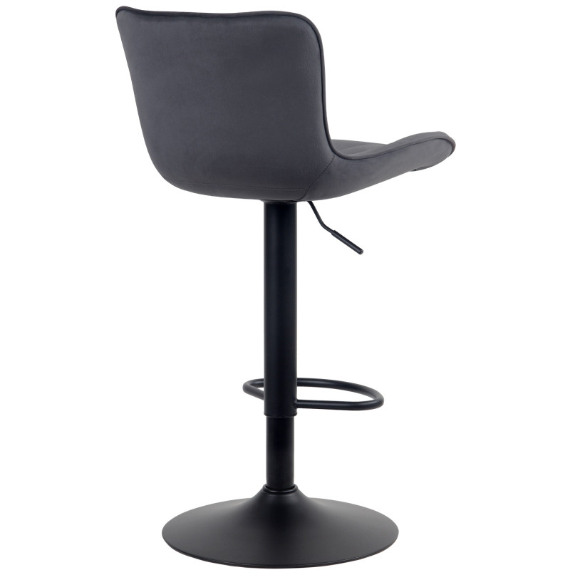 Tabouret de bar en velours Linus noir