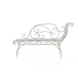 Banc de jardin Karma, blanc antique