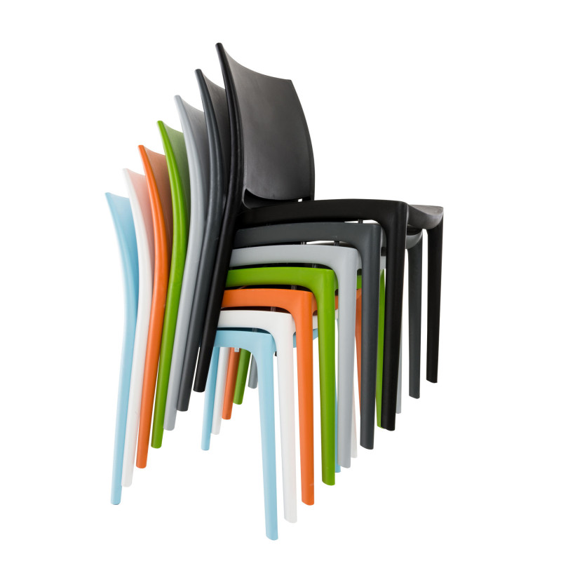 Sedia outdoor Maya impilabile grigio chiaro