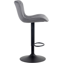 Tabouret de bar en velours Linus gris foncé