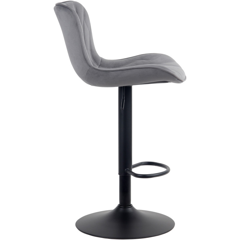 Tabouret de bar en velours Linus gris foncé