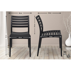 Silla de Jardín Apilable ARES Negro