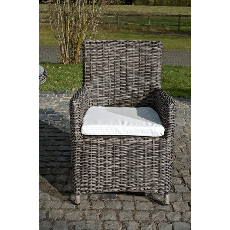 Chaise Fontana / Saint Marlo blanc crème 5 mm gris-mélange