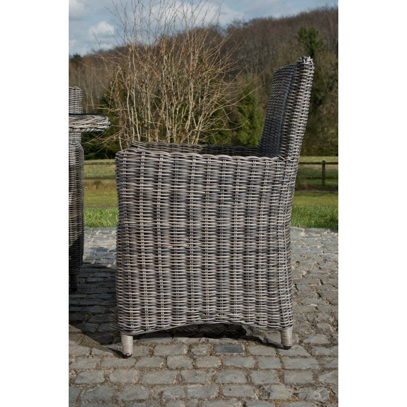 Chaise Fontana / Saint Marlo blanc crème 5 mm gris-mélange