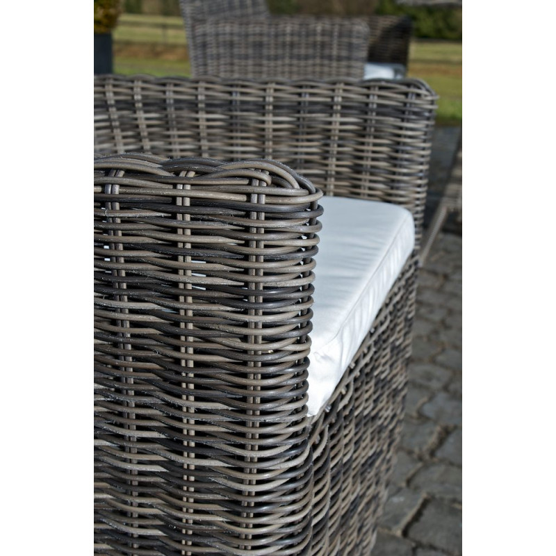 Chaise Fontana / Saint Marlo blanc crème 5 mm gris-mélange