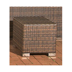 Table d'appoint Barcelone, rotin plat, brun moucheté