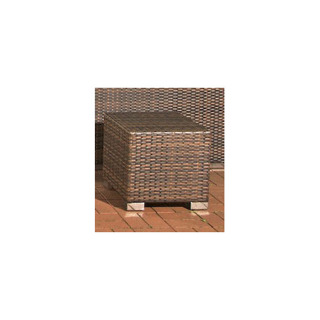 Table d'appoint Barcelone, rotin plat, brun moucheté