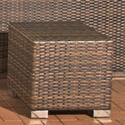 Table d'appoint Barcelone, rotin plat, brun moucheté