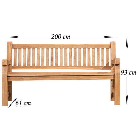 Banc en teck Jackson 200 cm teck