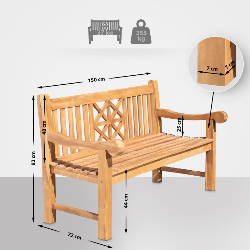 Banc en teck Florida 150 cm teck
