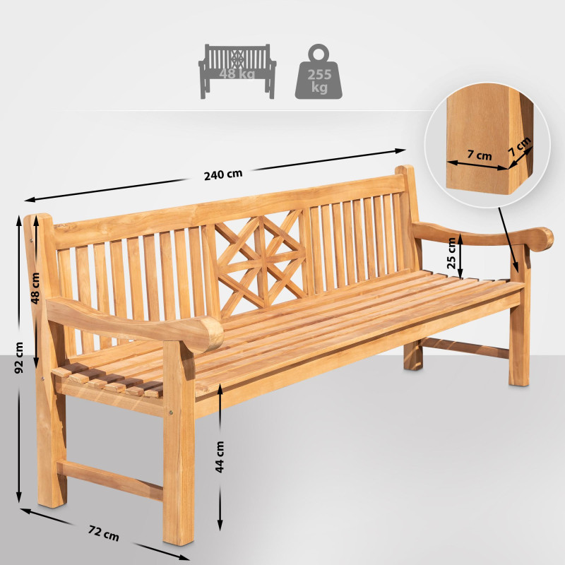 Banc en teck Florida 240 cm teck