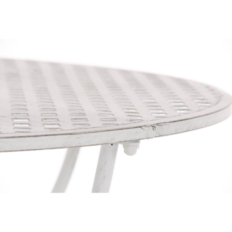 Mesa jardin Amanda Ø 70 cm Blanco antiguo