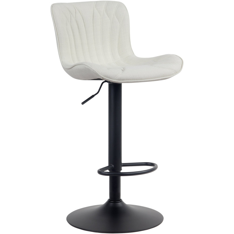 Tabouret de bar en tissu Linus crème