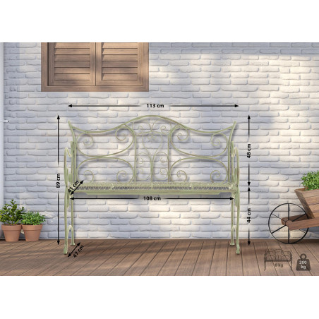 Banc de jardin Tara vert antique