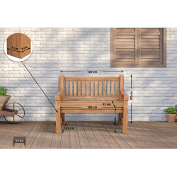 Banc en teck Jackson V2 120 cm teck