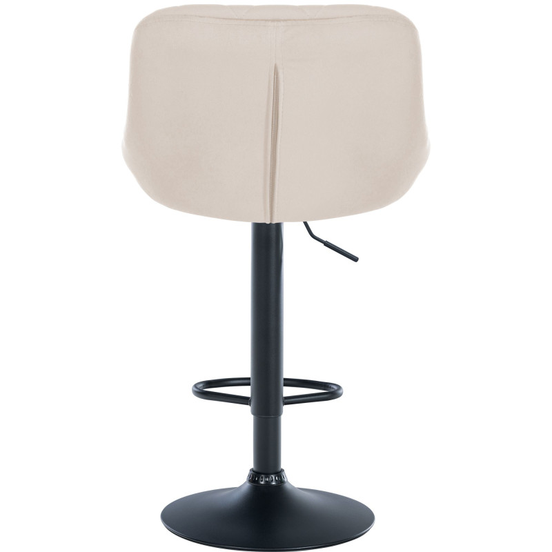 Lot de 2 tabourets de bar Lazio, velours noir et crème