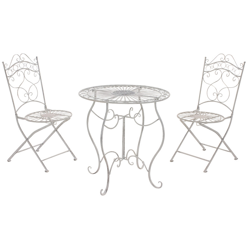 Groupe de Chaises Indra blanc antique