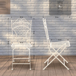 Silla de Jardín Plegable Adelar Crema antiguo