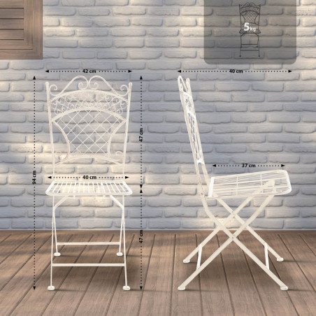 Chaise de jardin Adelar cr?me antique