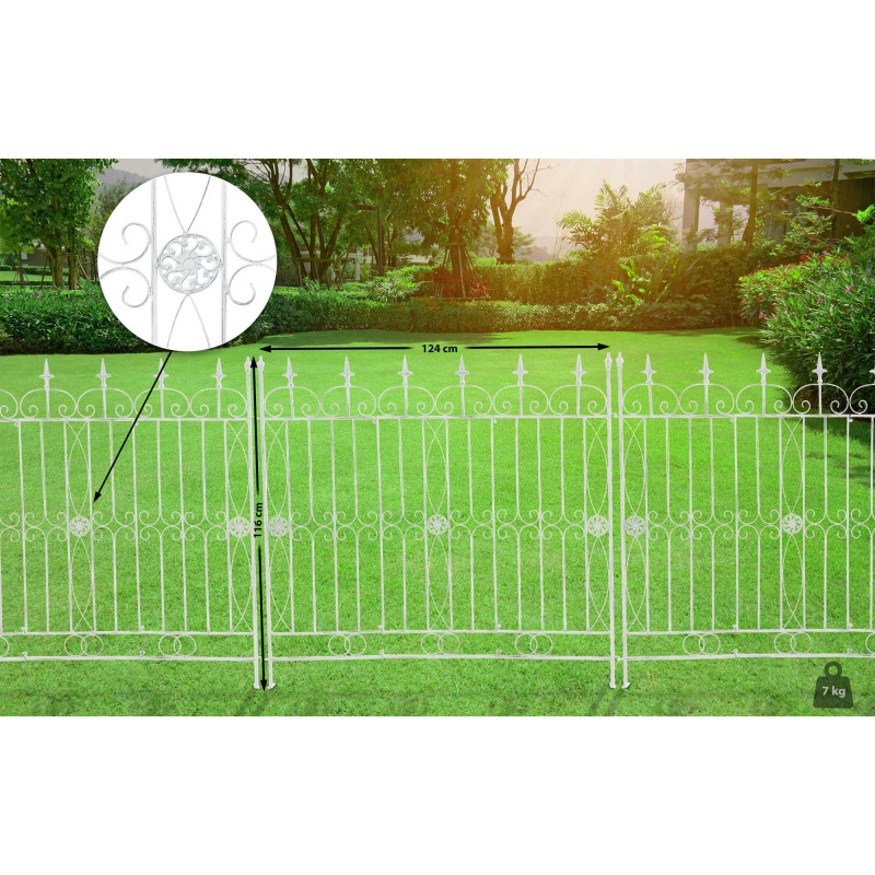 Clôture de jardin charcuterie blanc antique