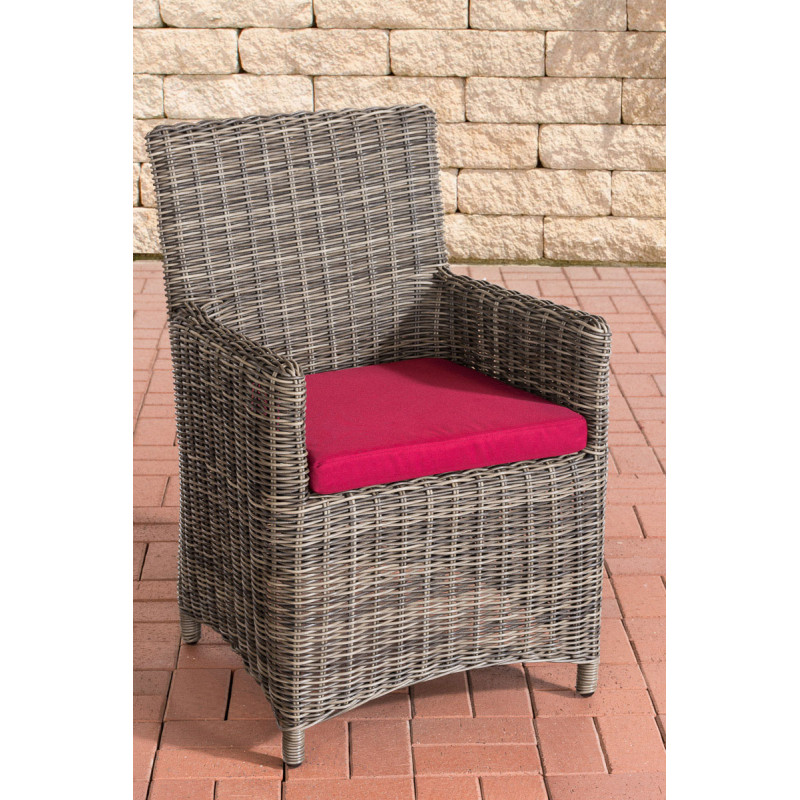 Chaise Fontana / Sankt Marlo rouge rubis 5 mm gris-mélange