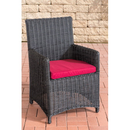 Chaise Fontana / Sankt Marlo rouge rubis 5 mm noir