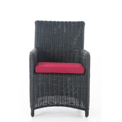 Chaise Fontana / Sankt Marlo rouge rubis 5 mm noir