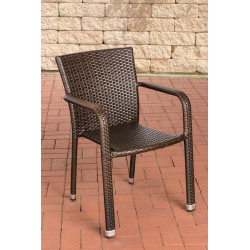 Chaise Leonie en polyrotin brun