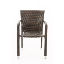 Chaise Leonie marron en polyrotin