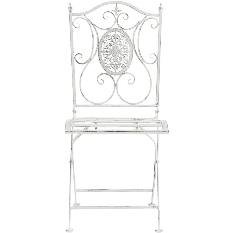 Silla De Jardín Plegable Sibell Blanco antiguo