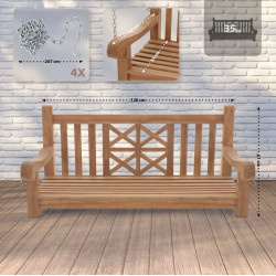 Banc balançoire de ferme 120 cm teck