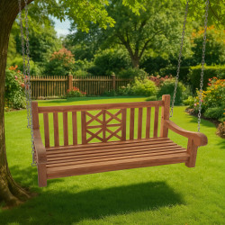 Banc balançoire de ferme 150 cm teck