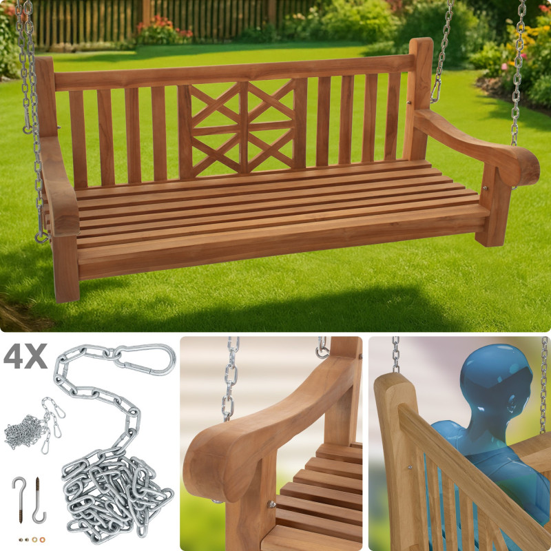 Banc balançoire de ferme 150 cm teck