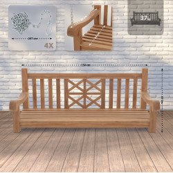 Banc balançoire de ferme 150 cm teck