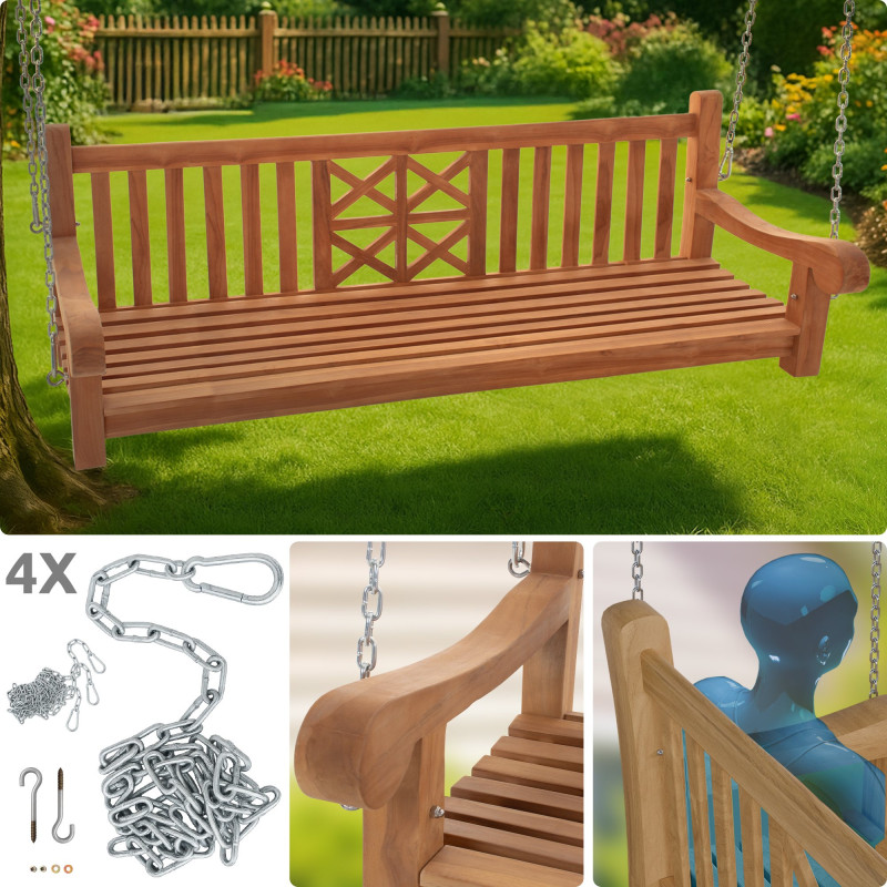 Banc balançoire de ferme 180 cm teck