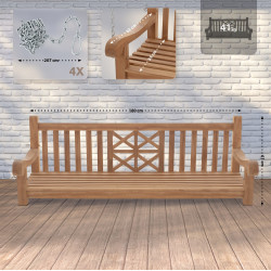 Banc balançoire de ferme 180 cm teck