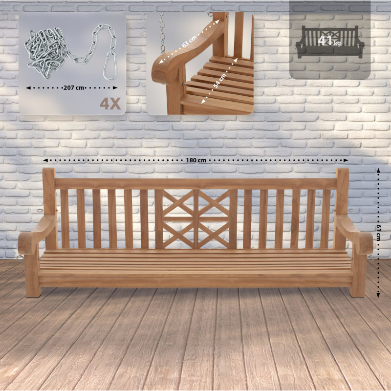 Balancelle de ferme 180 cm en teck