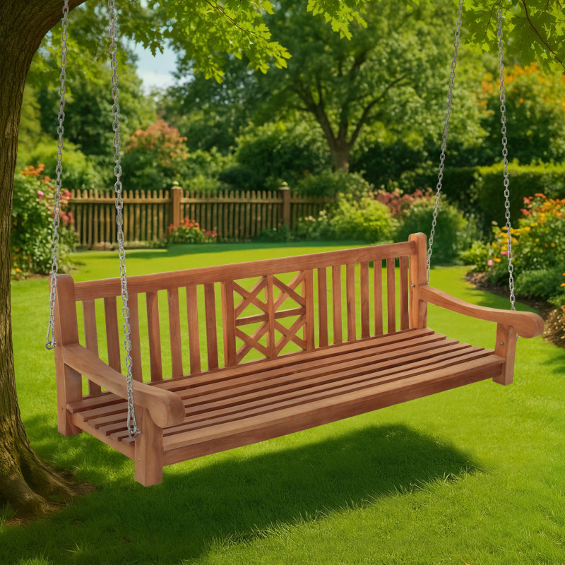 Banc balançoire de ferme 200 cm teck